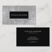 Modernes grunes Schwarz-Rahmen grauer Hintergrund Visitenkarte (Vorne/Hinten)