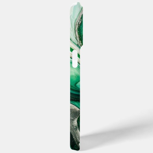 Modernes grünes Silber Eleganter Marmor Case-Mate iPhone Hülle (Rückseite / Rechts)