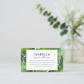 Modernes grünes tropisches Blätter Visitenkarte (Stehend Vorderseite)