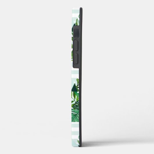 Modernes, grünes, tropisches Dreiecksmuster Case-Mate iPhone Hülle (Rückseite / Links)