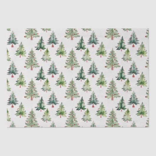 Modernes grünes Weihnachtsbaumpapier Seidenpapier (Vorderseite)