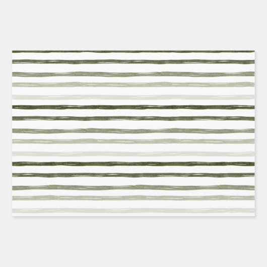 Modernes Grünes Weihnachtsmuster Geschenkpapier Set (Vorderseite)
