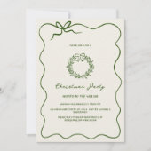 Modernes grünes Whimsisches Weihnachtsfest-Party Einladung (Vorderseite)