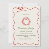 Modernes grünes Whimsisches Weihnachtsfest-Party Einladung (Vorderseite)