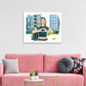 Modernes Grunge Border Foto Leinwanddruck (Insitu (Wohnzimmer))