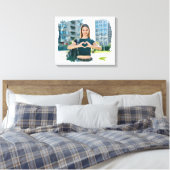 Modernes Grunge Border Foto Leinwanddruck (Insitu (Schlafzimmer))