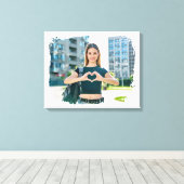 Modernes Grunge Border Foto Leinwanddruck (Insitu (Holzboden))