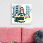 Modernes Grunge Border Foto Leinwanddruck (Insitu (Wohnzimmer))