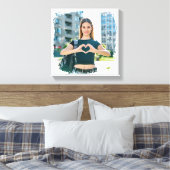 Modernes Grunge Border Foto Leinwanddruck (Insitu (Schlafzimmer))