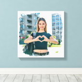 Modernes Grunge Border Foto Leinwanddruck (Insitu (Holzboden))