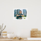 Modernes Grunge Border Foto Poster (Küche)