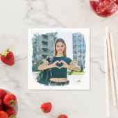 Modernes Grunge Border Foto Serviette (Beispiel)