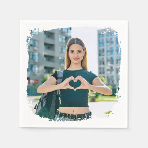 Modernes Grunge Border Foto Serviette