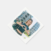 Modernes Grunge Border Foto Serviette (Ecke)