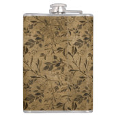 Modernes Grunge Leaf Muster - Flask Flachmann (Rückseite)