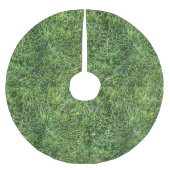 Modernes Grüngrasmuster Weihnachten Polyester Weihnachtsbaumdecke (Vorderseite)