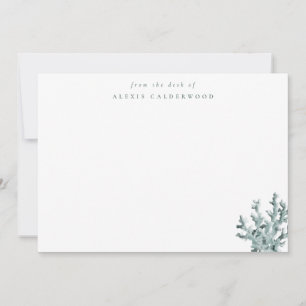 Modernes Grünmeerkorallen Personalisiert Mitteilungskarte