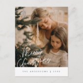 Modernes Gruß, frohe Weihnachten Familie Foto Pos Postkarte (Vorderseite)