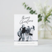 Modernes Gruß, frohe Weihnachten Familie Foto Pos Postkarte (Stehend Vorderseite)