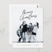 Modernes Gruß, frohe Weihnachten Familie Foto Pos Postkarte (Vorne/Hinten)
