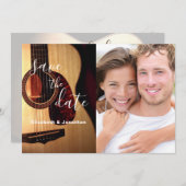 Modernes Guitar Musical Save the Date Foto (Vorne/Hinten)