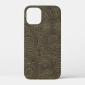 Modernes Gunmetal-Graues Paisley-Floral-Muster Case-Mate iPhone Hülle (Rückseite)
