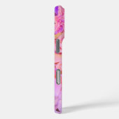 Modernes, gürtelrosa lockes, blumenfarbenes Monogr Case-Mate iPhone Hülle (Rückseite / Rechts)