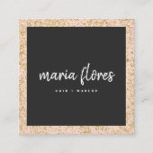 Modernes, gürtelrosa-schicke Gold Glitzer Glitzern Quadratische Visitenkarte (Vorderseite)