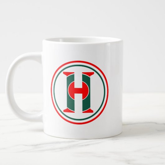 Modernes H-Buchstaben-Logo Jumbo-Tasse (Links)