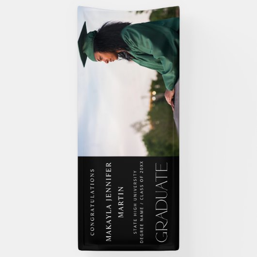 Modernes H-Foto-Graduate-Banner - Schwarz Banner (Vertikal)