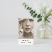 Modernes Haar Makeup Artist Berufliches Foto Visitenkarte (Stehend Vorderseite)