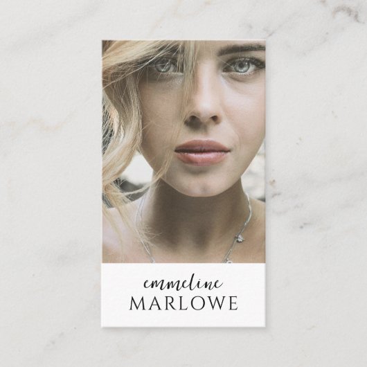 Modernes Haar Makeup Artist Berufliches Foto Visitenkarte (Vorderseite)