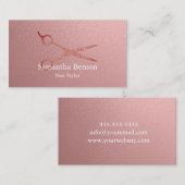 Modernes Haar-Salon-Rosen-Gold Visitenkarte (Vorne/Hinten)