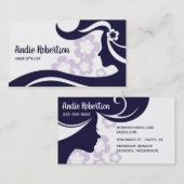 Modernes Haar Sternblau und weiß Visitenkarte (Vorne/Hinten)