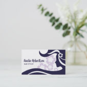 Modernes Haar Sternblau und weiß Visitenkarte (Stehend Vorderseite)