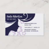 Modernes Haar Sternblau und weiß Visitenkarte (Rückseite)