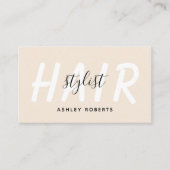 Modernes Haar-Stilbeige Visitenkarte (Vorderseite)