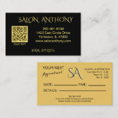 Modernes Haar Stylist Black mit Gold Akzent    Visitenkarte (Vorne/Hinten)