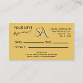 Modernes Haar Stylist Black mit Gold Akzent    Visitenkarte (Rückseite)