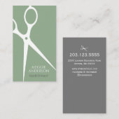 Modernes Haar Stylist Graphic Green Visitenkarte (Vorne/Hinten)