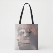 Modernes Haarstudio-Foto-Handle-Monogramm Tasche (Vorderseite)