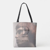 Modernes Haarstudio-Foto-Handle-Monogramm Tasche (Rückseite)