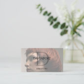 Modernes Haarstudio-Foto-QR-Code-Social-Monogramm Visitenkarte (Stehend Vorderseite)