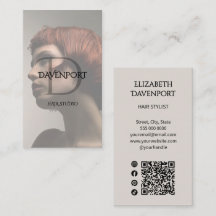 Modernes Haarstudio-Foto Social Qr Code Monogramm