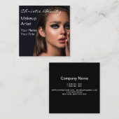 Modernes Haarstylistisches Foto Quadratische Visitenkarte (Vorne/Hinten)