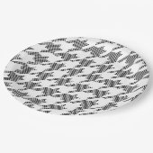 Modernes Hahnentrittmuster Art Sports Team Geist S Pappteller (Schrägansicht)