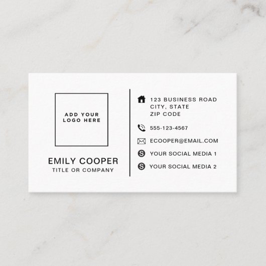 Modernes Hahnentrittmuster-Logo-Schwarz und Weiß Visitenkarte (Vorderseite)