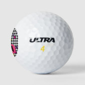 Modernes Hahnentrittmuster Muster Rosa Lila gelb Golfball (Logo)