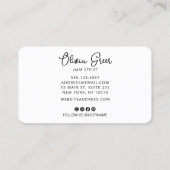 Modernes Hair Stylist Black Gold Script Visitenkarte (Rückseite)