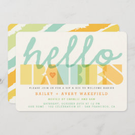 Modernes hallo-Baby-Zwillings-Baby-Schlückchen u. Einladung